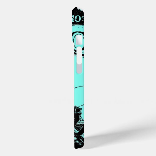 ターコイズアクアブルースクリプトパリエッフェルタワー Case-Mate iPhoneケース (裏面 / 左)