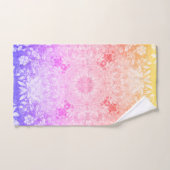 ターコイズアクアブルーフローラルパターン バスタオルセット (ハンドタオル)