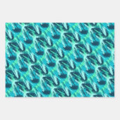 ターコイズアクアブルーブラシ ラッピングペーパーシート (正面2)