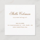 ターコイズアクアブルー美しいスキンケアのミニマル スクエア名刺 (裏面)