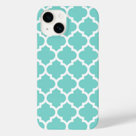 ターコイズアクアホワイトモロッコの四つ葉模様#5 Case-Mate iPhone 14ケース