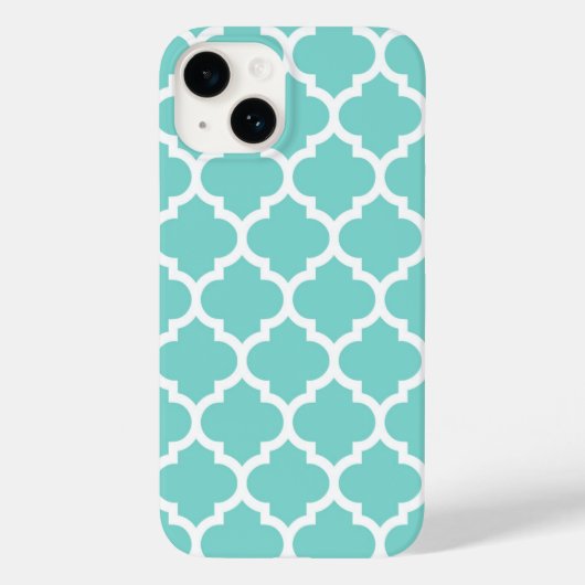 ターコイズアクアホワイトモロッコの四つ葉模様#5 Case-Mate iPhoneケース (裏面)