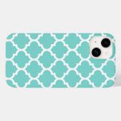 ターコイズアクアホワイトモロッコの四つ葉模様#5 Case-Mate iPhoneケース (裏面 (横))