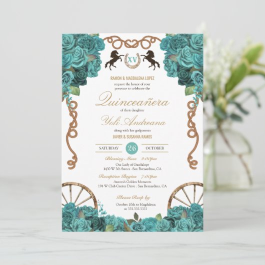 ターコイズアクアマリンウエスタンチャラキンセアニラ 招待状 (スタンド正面)