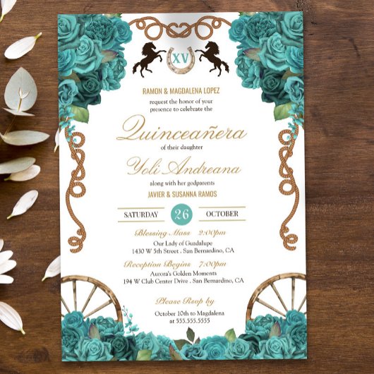 ターコイズアクアマリン ウエスタンチャラ キンセアニエラ 招待状