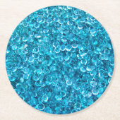 ターコイズアクアマーブル ラウンドペーパーコースター (正面)