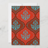 ターコイズアクアレッドホワイトヘンナダマスク 招待状 (裏面)