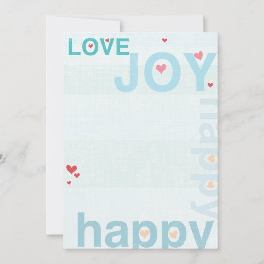 ターコイズアクア赤いハートモダンタイポグラフィ結婚ズ 招待状 (裏面)