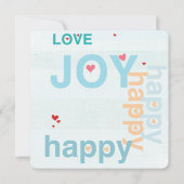 ターコイズアクア赤いハートモダンタイポグラフィ結婚ズ 招待状 (裏面)