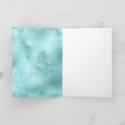 ターコイズアクア金ゴールドグラムグリッタースパークル カード (内部)