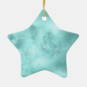 ターコイズアクア金ゴールドグラムグリッタースパークル セラミックオーナメント (裏面)