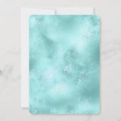 ターコイズアクア金ゴールドグラムグリッタースパークル 招待状 (裏面)