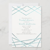ターコイズアクア モダン幾何学模様パーティー招待状 招待状 (正面)
