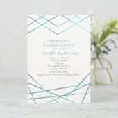 ターコイズアクア モダン幾何学模様パーティー招待状 招待状 (スタンド正面)