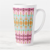 ターコイズアクセント付き水彩模様 カフェラテマグ (右)