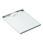 ターコイズアゲイト金ゴールドグリッタースクリプトモノグラム ノートパッド (アングル)