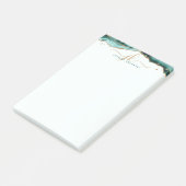 ターコイズアゲイト金ゴールドグリッタースクリプトモノグラム ポストイット (アングル)