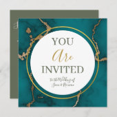 ターコイズアゲートジオードゴールド金継ぎ 招待状 (正面/裏面)