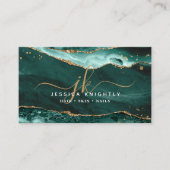 ターコイズアゲートモノグラム金ゴールドスクリプト 名刺 (正面)