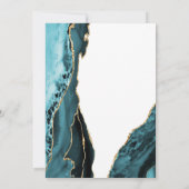 ターコイズアゲート金ゴールドホワイト50誕生日 招待状 (裏面)