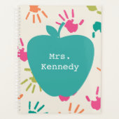 ターコイズアップカラフルル手書き先生プランナー プランナー手帳 (正面)