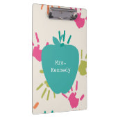 ターコイズアップルカラフル手紋先生 クリップボード (右)