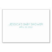 ターコイズアドバイスカード新しいママ赤ちゃんシャワー テーブルナンバー (裏面)