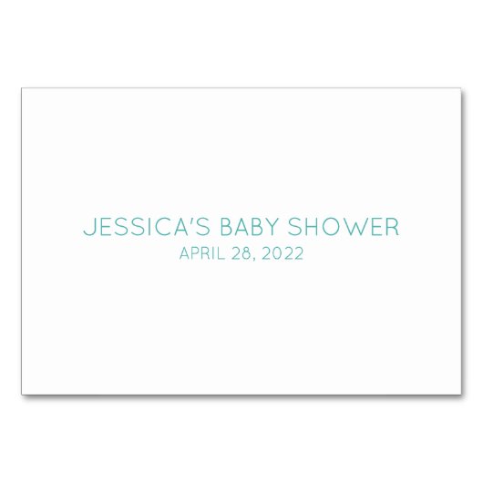 ターコイズアドバイスカード新しいママ赤ちゃんシャワー テーブルナンバー (裏面)