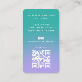 ターコイズアニマルプリントグラムネイルアーティストQRコード 名刺 (裏面)