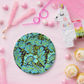 ターコイズアネモネス、ウィリアム・モリスフローラデザイン ペーパープレート (パーティー)