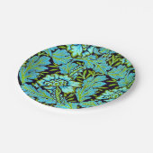 ターコイズアネモネス、ウィリアム・モリスフローラデザイン ペーパープレート (アングル)