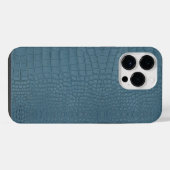 ターコイズアリゲーター柄プリント iPhoneケース (裏面横)