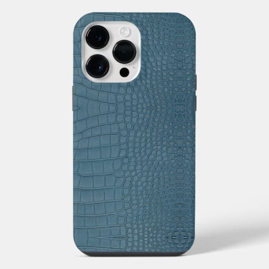 ターコイズアリゲーター柄プリント iPhoneケース (裏面)