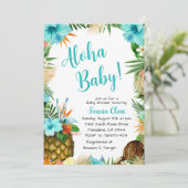ターコイズアロハベイビーシャワー、ハワイアンルアウ 招待状 (スタンド正面)