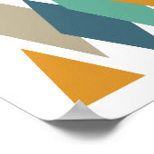 ターコイズアンドオレンジダイヤモンドミッドセンチュリーレトロ ポスター (角)