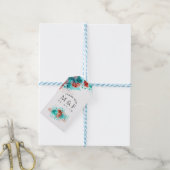 ターコイズアンドコーラルトロピッ結婚カルズゲス感謝していト ギフトタグ (より糸付き)