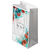 ターコイズアンドコーラルトロピッ結婚カルズゲス感謝していト スモールペーパーバッグ (正面アングル)