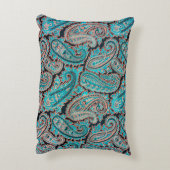 ターコイズアンドコーラルペイズリー アクセントクッション (裏面(縦))