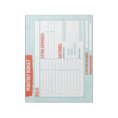 ターコイズアンドコーラルマンスリーバジェットプランナー ノートパッド (回転)