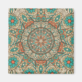 ターコイズアンドタンフローラマンデラ マグネット