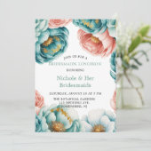 ターコイズアンドピーチバラブリデスメイドルンチョン 招待状 (スタンド正面)