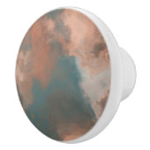 ターコイズアンドピーチマーブル抽象芸術 セラミックノブ (右)