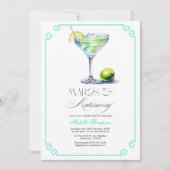 ターコイズアンドライムマークス&マトリモニーブライダルシャワー 招待状 (正面)