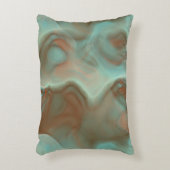 ターコイズアンドラストマーブル抽象芸術ラグ アクセントクッション (正面(垂直))