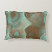 ターコイズアンドラストマーブル抽象芸術ラグ アクセントクッション (裏面)