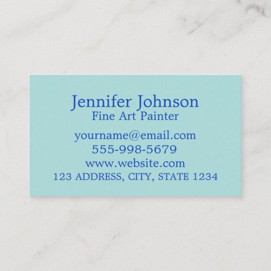 ターコイズアーティストファインアート画家ドリップ絵を描 名刺 (裏面)