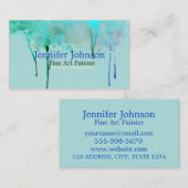 ターコイズアーティストファインアート画家ドリップ絵を描 名刺 (正面/裏面)