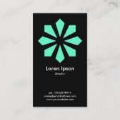 ターコイズアールデコフラワースター – ブラック 名刺 (裏面)