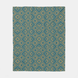 ターコイズアールデコ フリースブランケット