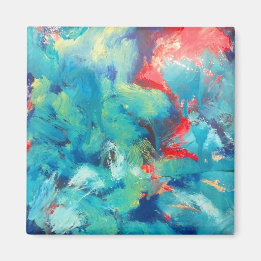 ターコイズア絵画クリル抽象芸術 マグネット (正面)